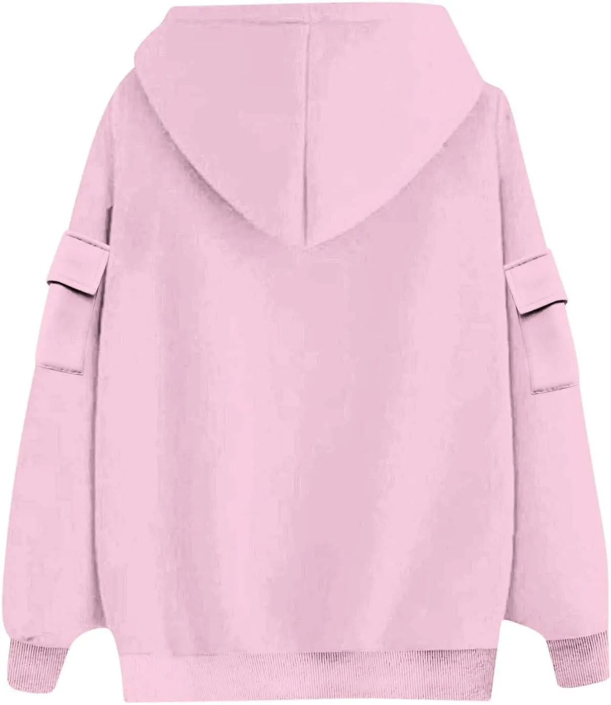 Womens Oversized Hoodies Pullover Fleece Long Sleeve Hooded Sweatshirts with Pockets Solid Color Casual Cute Sweaters