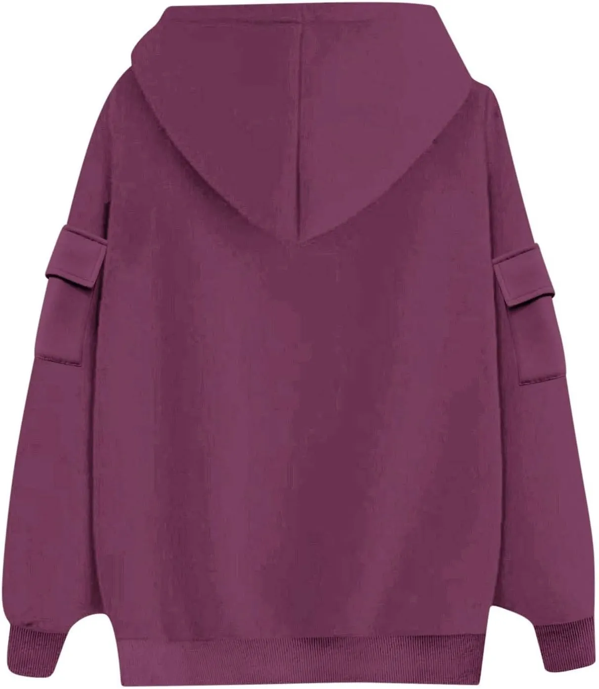 Womens Oversized Hoodies Pullover Fleece Long Sleeve Hooded Sweatshirts with Pockets Solid Color Casual Cute Sweaters