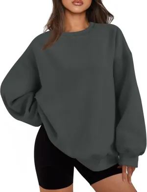 Womens Oversized Sweatshirts Crew Neck Pullover Sweaters Casual Comfy Fall Outfits Clothes 2024