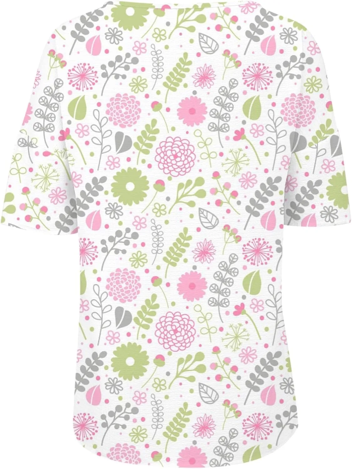 Womens Peasant Boho Tunic Tops 2025 3/4 Sleeve Floral Print Casual Loose Fit Pleated Summer Flowy Babydoll Blouses