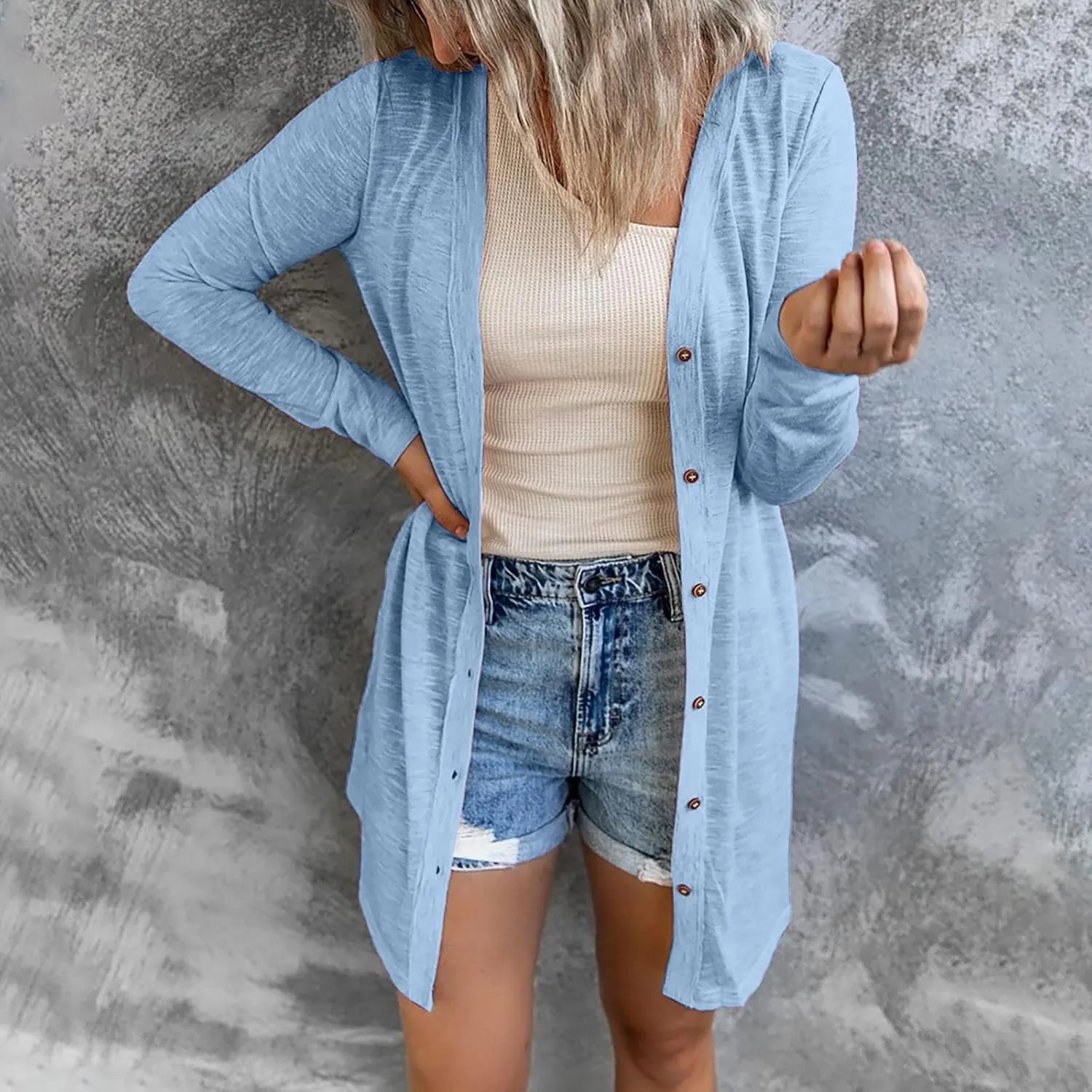 Womens Quilted Jacket Oversized Long Sleeve Cardigan Jackets Casual Lightweight Button Winter Coat Outdoor