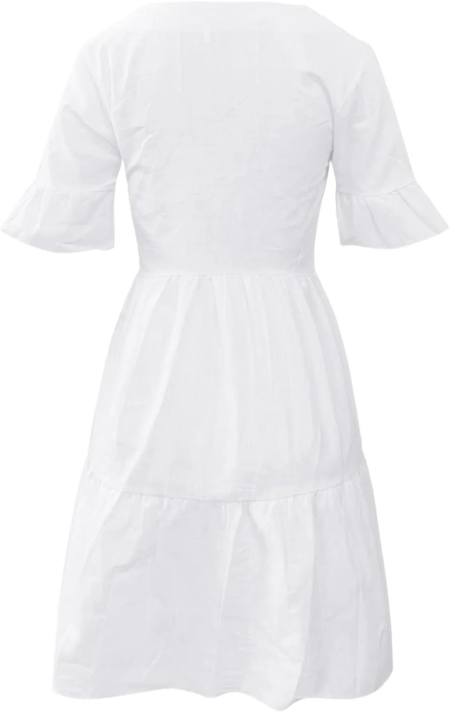 Womens Ruffle Sleeve Summer Vacation Dress Floral Print Casual Resort Dress Cute Spring Clothes 2023