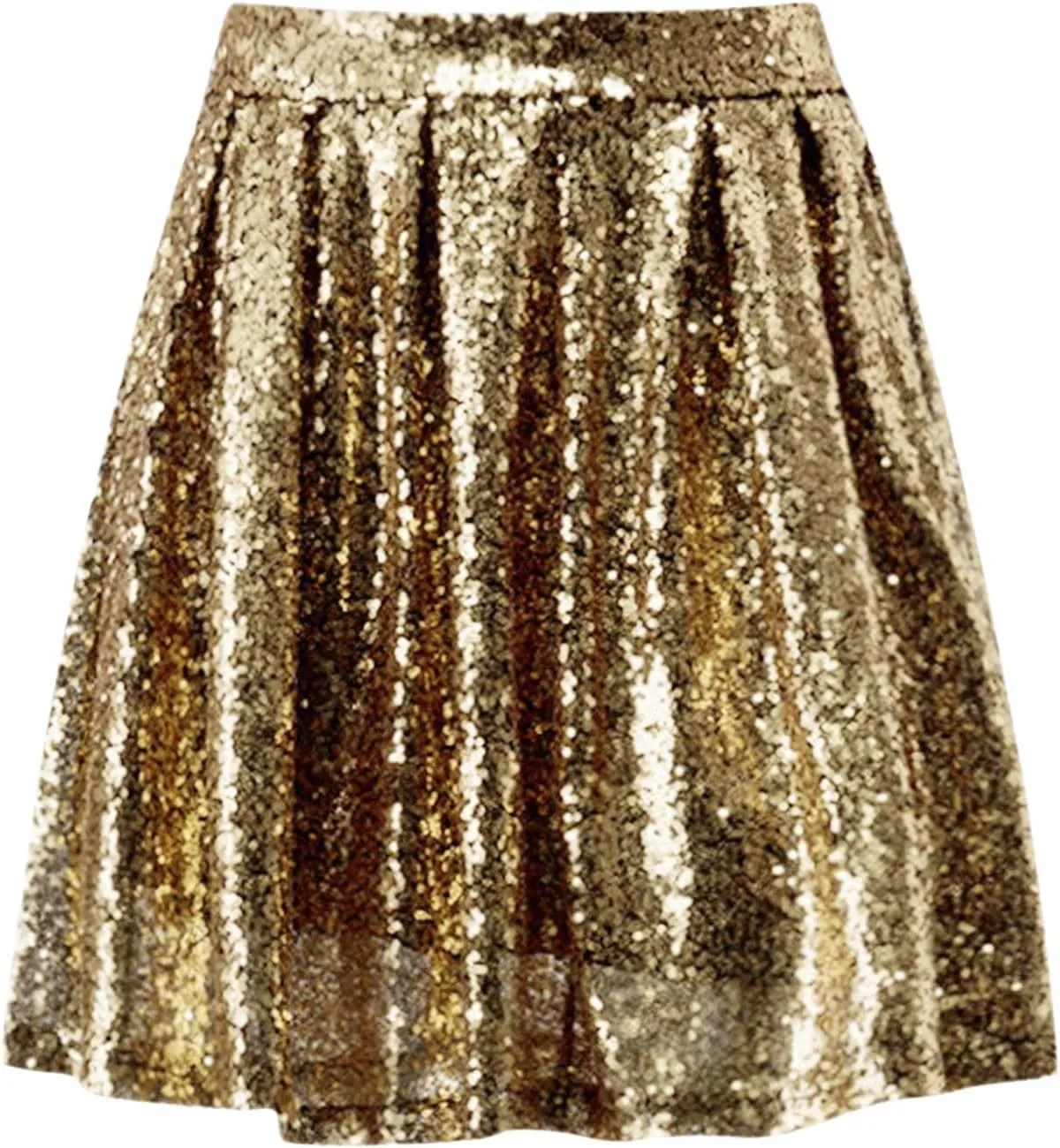 Womens Sequin Skirts Fashion High Waisted Pleated Skirts Holiday Party Sparkly Glitter Skirts 2025 Summer Trendy Skirts