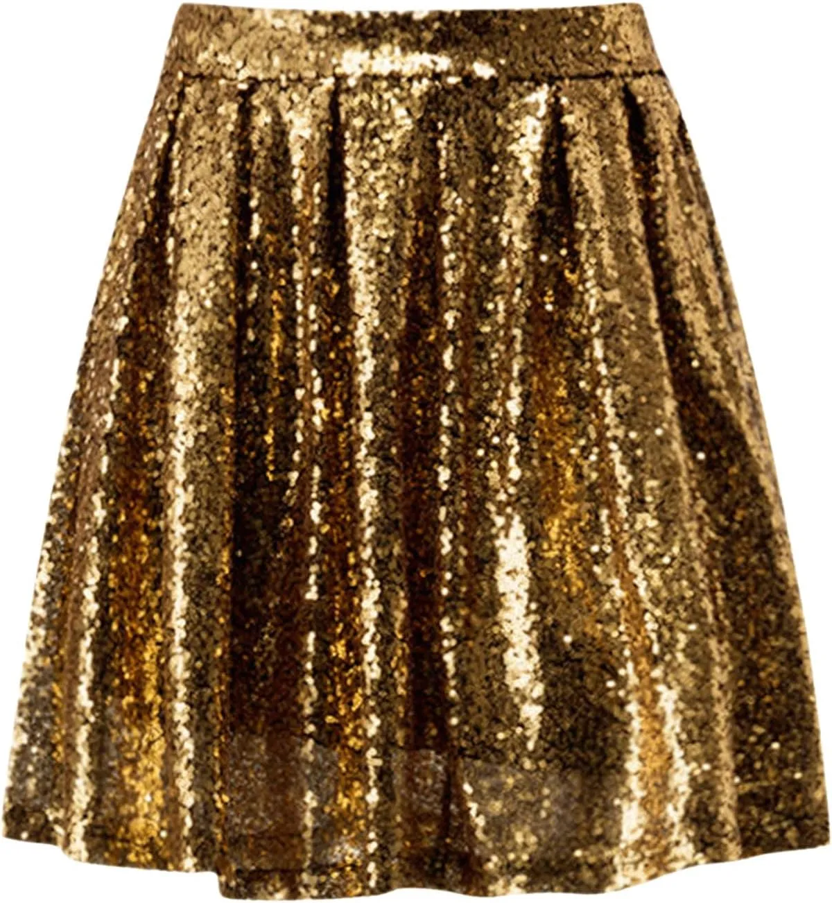 Womens Sequin Skirts Fashion High Waisted Pleated Skirts Holiday Party Sparkly Glitter Skirts 2025 Summer Trendy Skirts