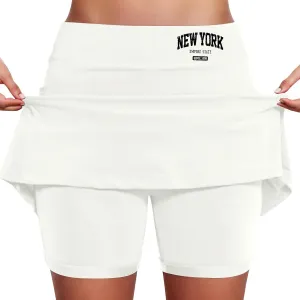 Womens Skorts with Pockets Tummy Control Activewear Tennis Skort Shorts 2 in 1 Summer Workout Golf Skirt with Pockets