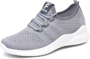 Womens Slip On Walking Shoes Non Slip Running Tennis Shoes Breathable Mesh Sneakers Lightweight Gym Workout Shoe Lace-Up Running Athletic Sneakers for Women