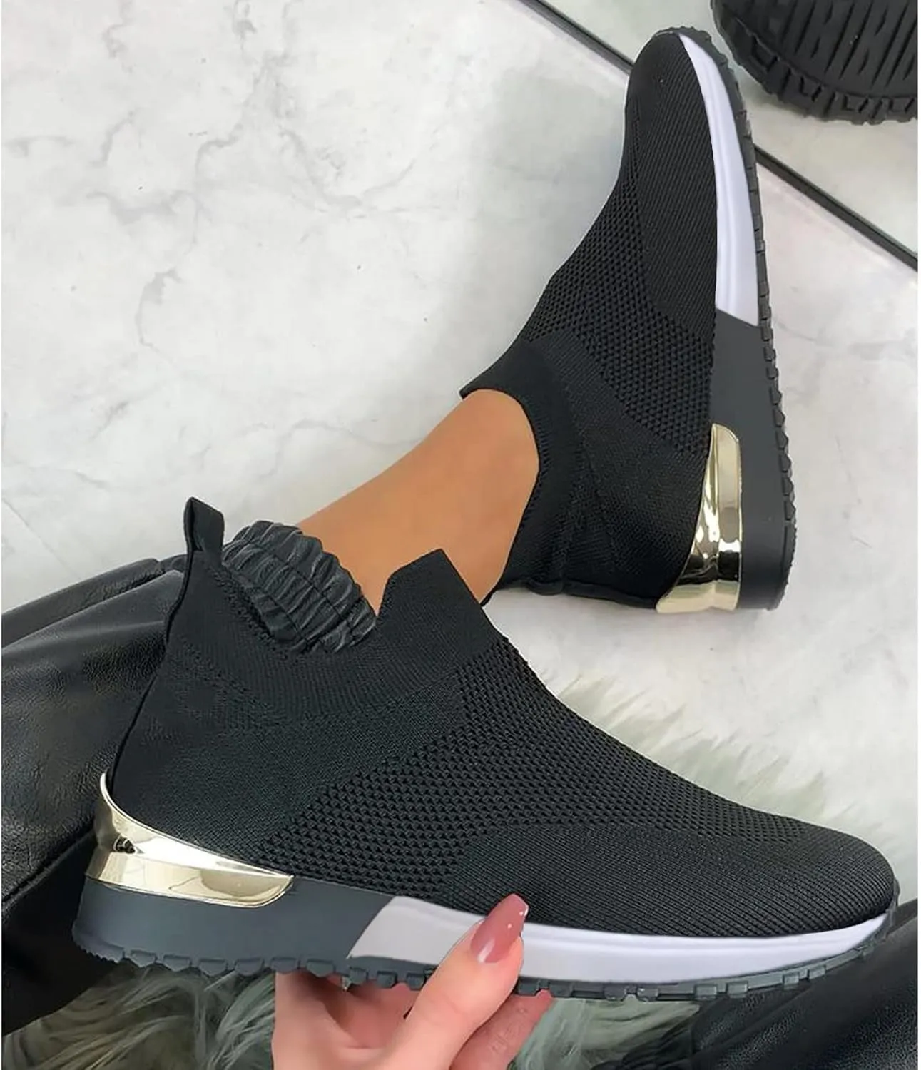 Women's Sneakers Wide Zapatos OrtopDicos para Mujer Antideslizantes Black Shoes Women Sneakers Women's Chunky Sneakers Platform Dad Shoes for Women White Non Slip Shoes for Women Nurse