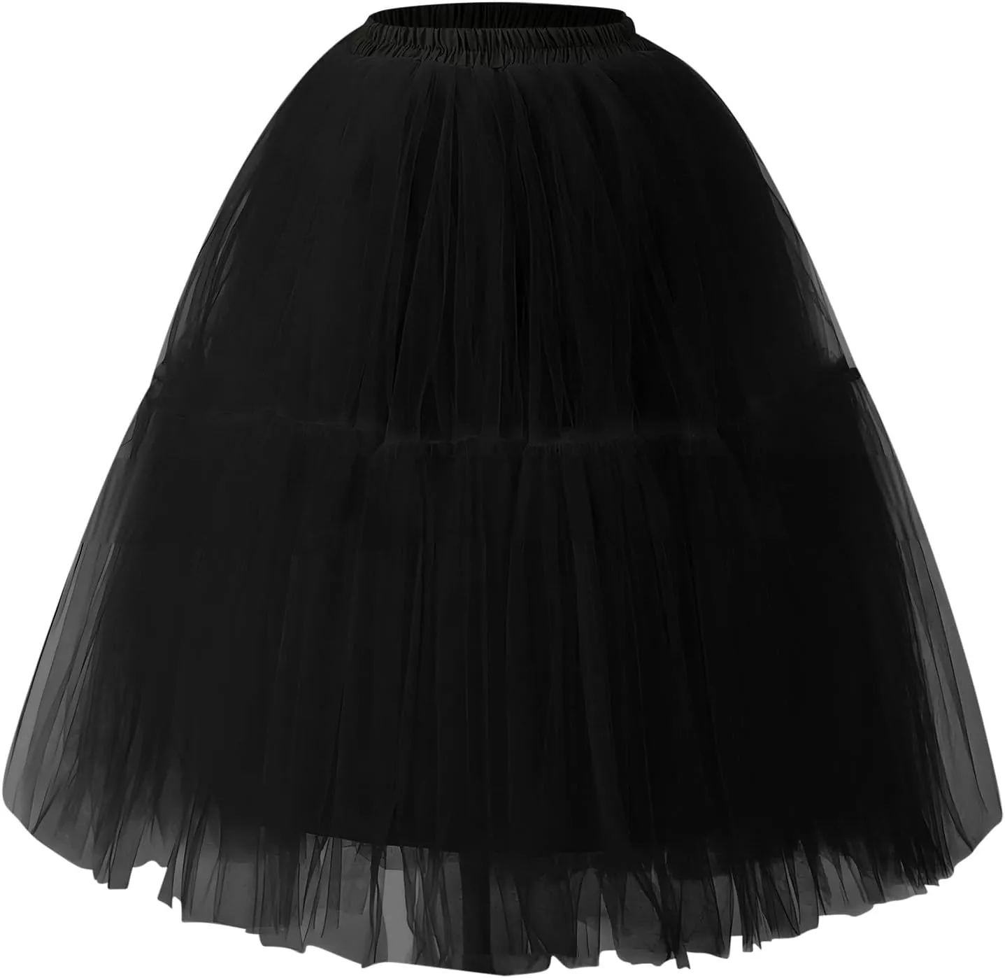 Womens Solid Color High Waist Elastic Mesh Puffy Skirt Formal Cocktail Mini Length Skirts for Ladies 2025 Fashion Y2K