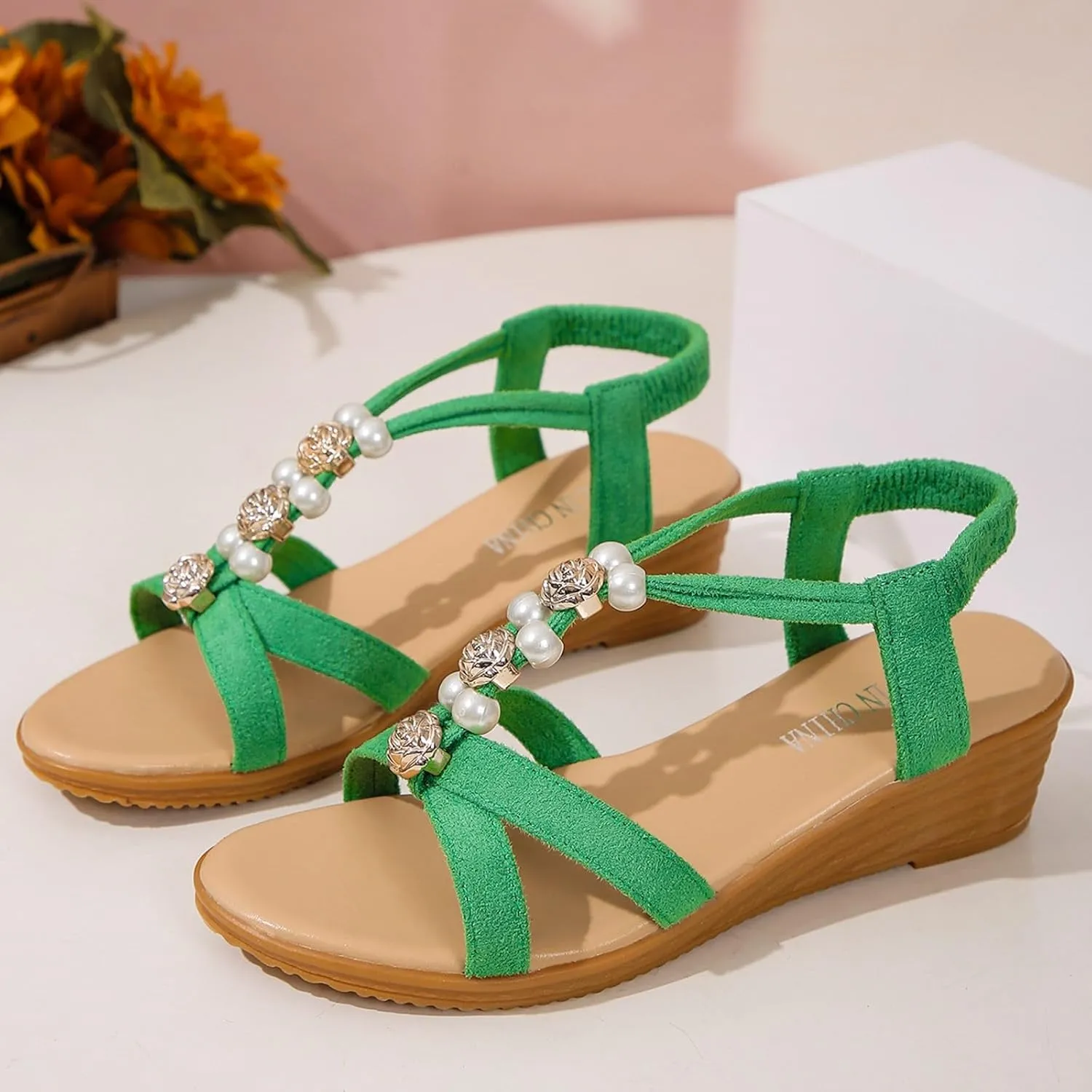 Women's Spring And Summer Wedge Heel Woven Strap Sandals Fashionable And Casual Outer Wear Summer Shoes Wedge Sandal