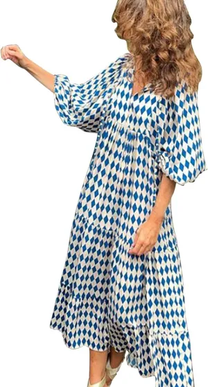 Womens Spring Long Sleeve Maxi Dress Floral Elegant V Neck A Line Tiered Flowy Wedding Guest Beach Vacation Party Dresses