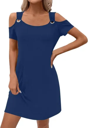 Women's Summer Casual Trendy Sleeveless Halter Solid Color Striped Printed Midi Dress 2025 with Pockets, S-3XL