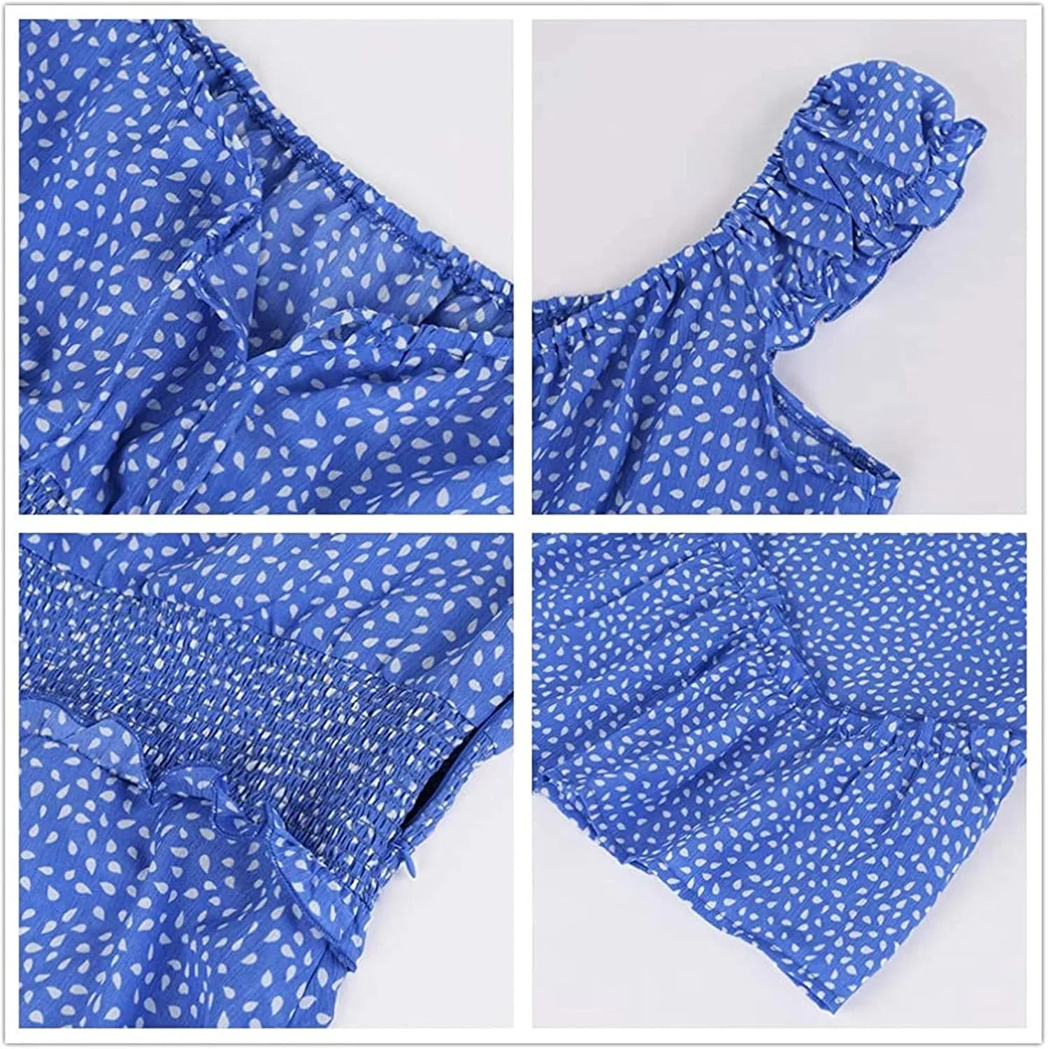 Womens Summer Sexy Sweetheart Collar Printed Ruffle Mini Dress Tie Front Ruffle Trim Ruched Short Dress Sundresses for Women