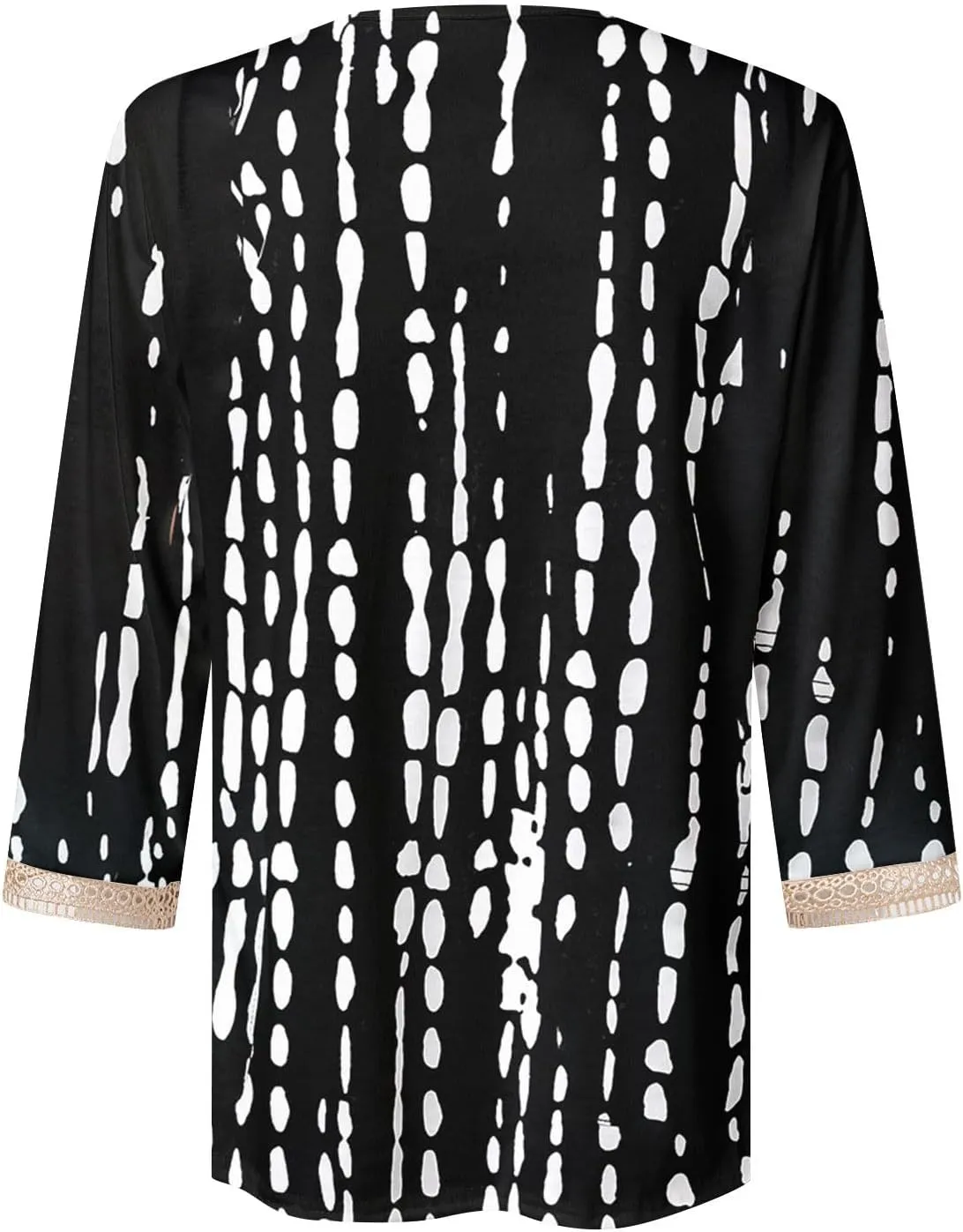 Womens Summer Tops 2025 Dressy Casual Lace V Neck 3/4 Sleeve Shirts Trendy Printed Crochet Blouses Cute Boho Outfits