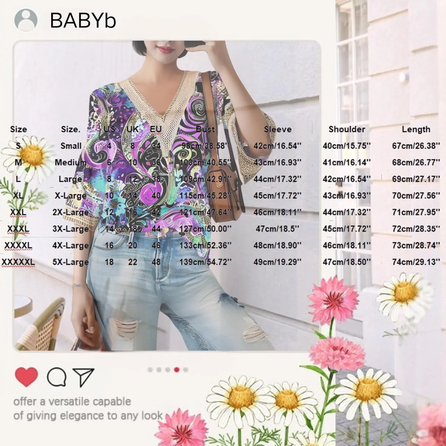 Womens Summer Tops 2025 Dressy Casual Lace V Neck 3/4 Sleeve Shirts Trendy Printed Crochet Blouses Cute Boho Outfits