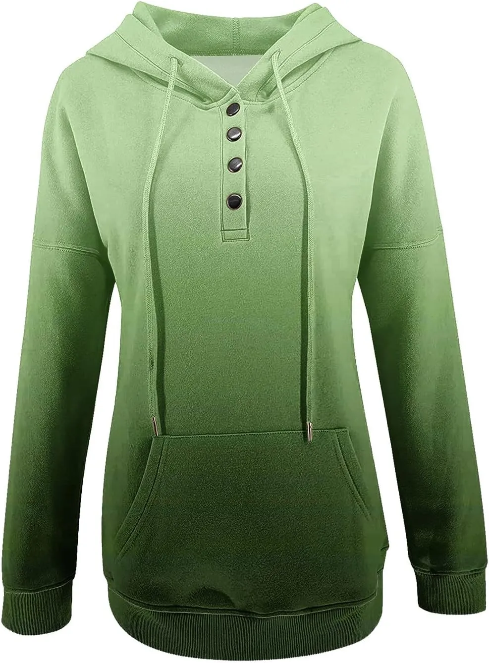 Womens Sweatshirts Casual Gradient Hoodies Pullover Tops Drawstring Long Sleeve Sweatshirts Fall Clothes With Pocket