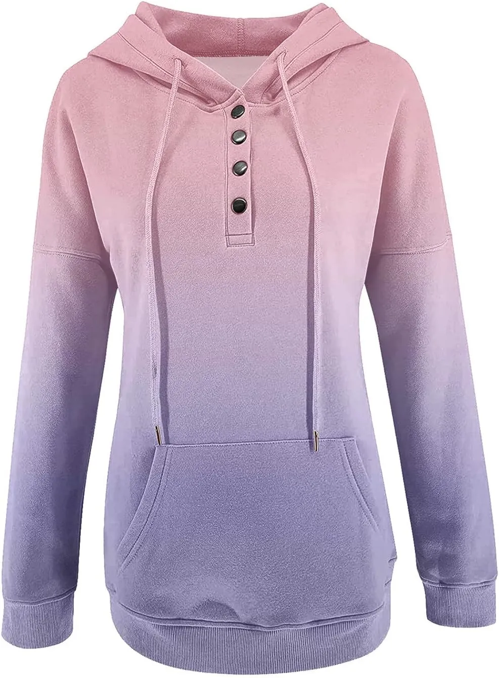 Womens Sweatshirts Casual Gradient Hoodies Pullover Tops Drawstring Long Sleeve Sweatshirts Fall Clothes With Pocket