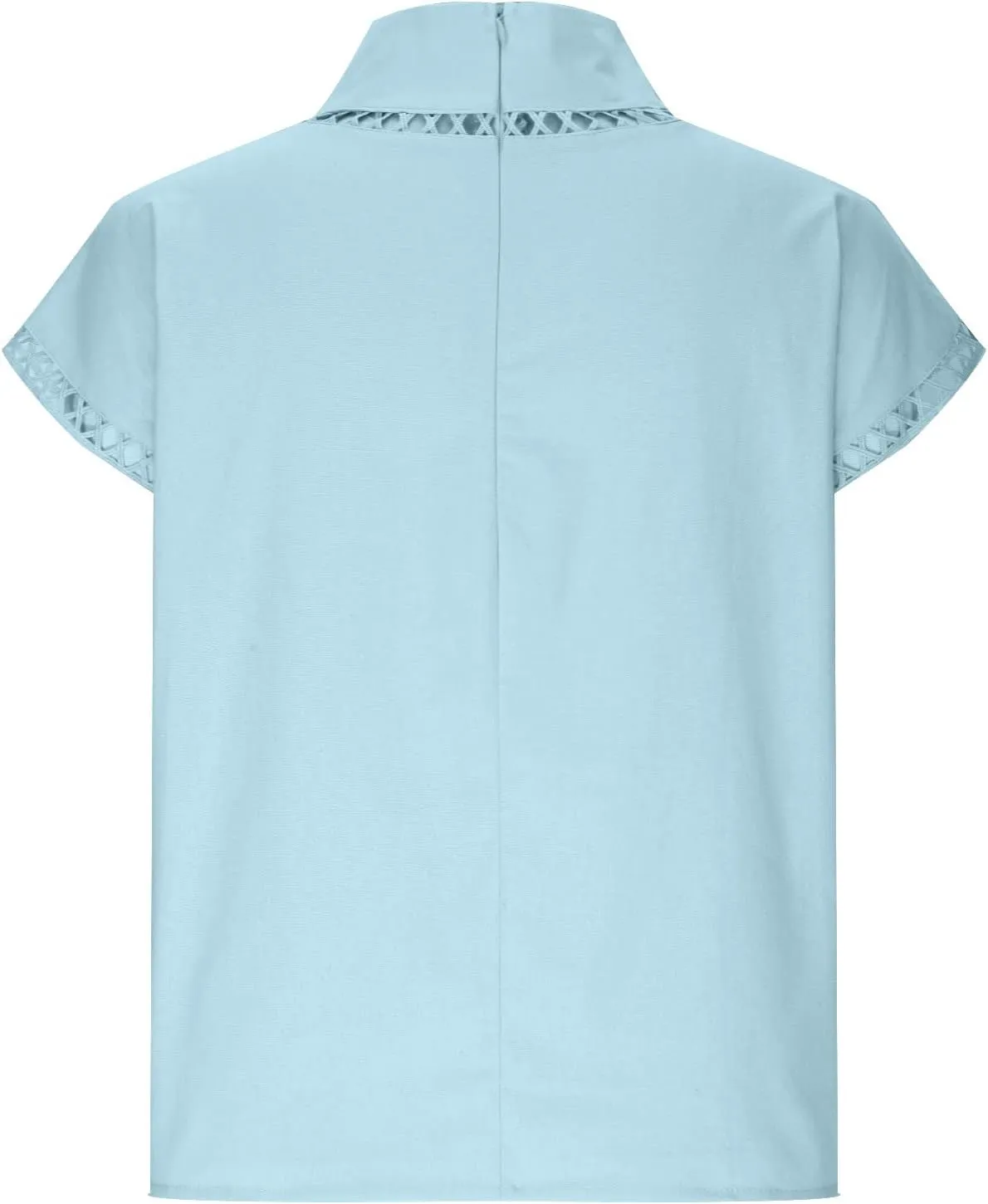 Womens Tshirts Cotton Linen High Neck Cap Sleeve Shirt Summer Fashion Casual Cotton Linen Blouses Trendy Tops