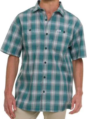 Wrangler Button Up Shirts for Men Big and Tall - Plaid Short Sleeve Casual Shirt