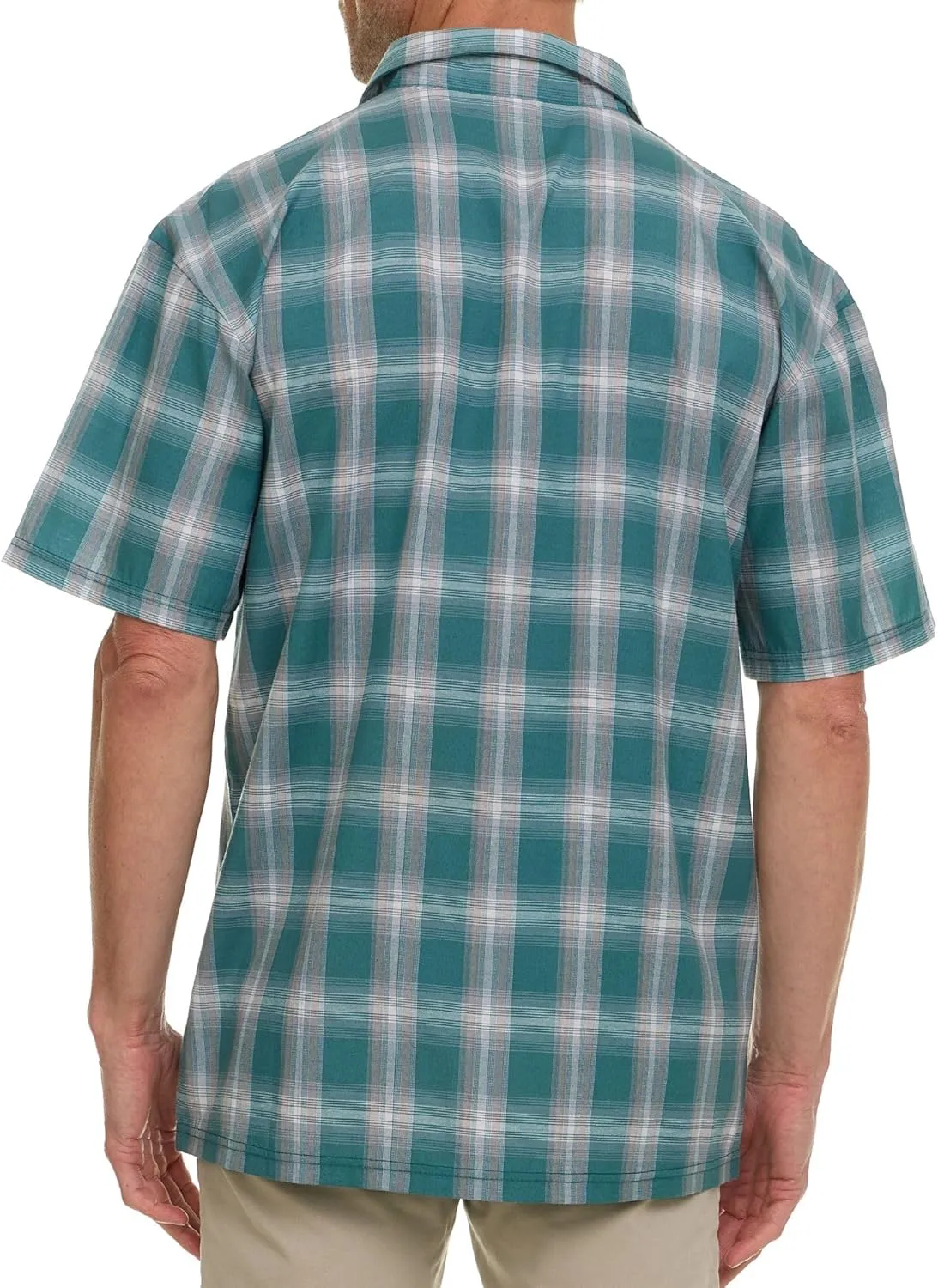 Wrangler Button Up Shirts for Men Big and Tall - Plaid Short Sleeve Casual Shirt