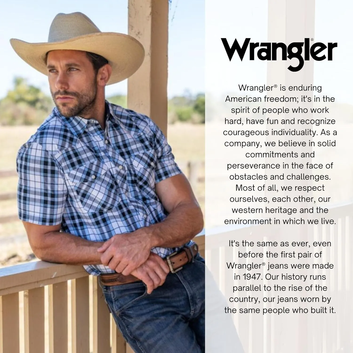Wrangler Button Up Shirts for Men Big and Tall - Plaid Short Sleeve Casual Shirt