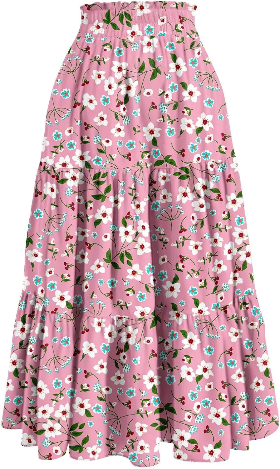 Yesunpxs Womens Casual Maxi Skirts Summer 2025 High Waist Boho Skirts Floral Printed Long Flowy Skirt Beach Vacation Clothes
