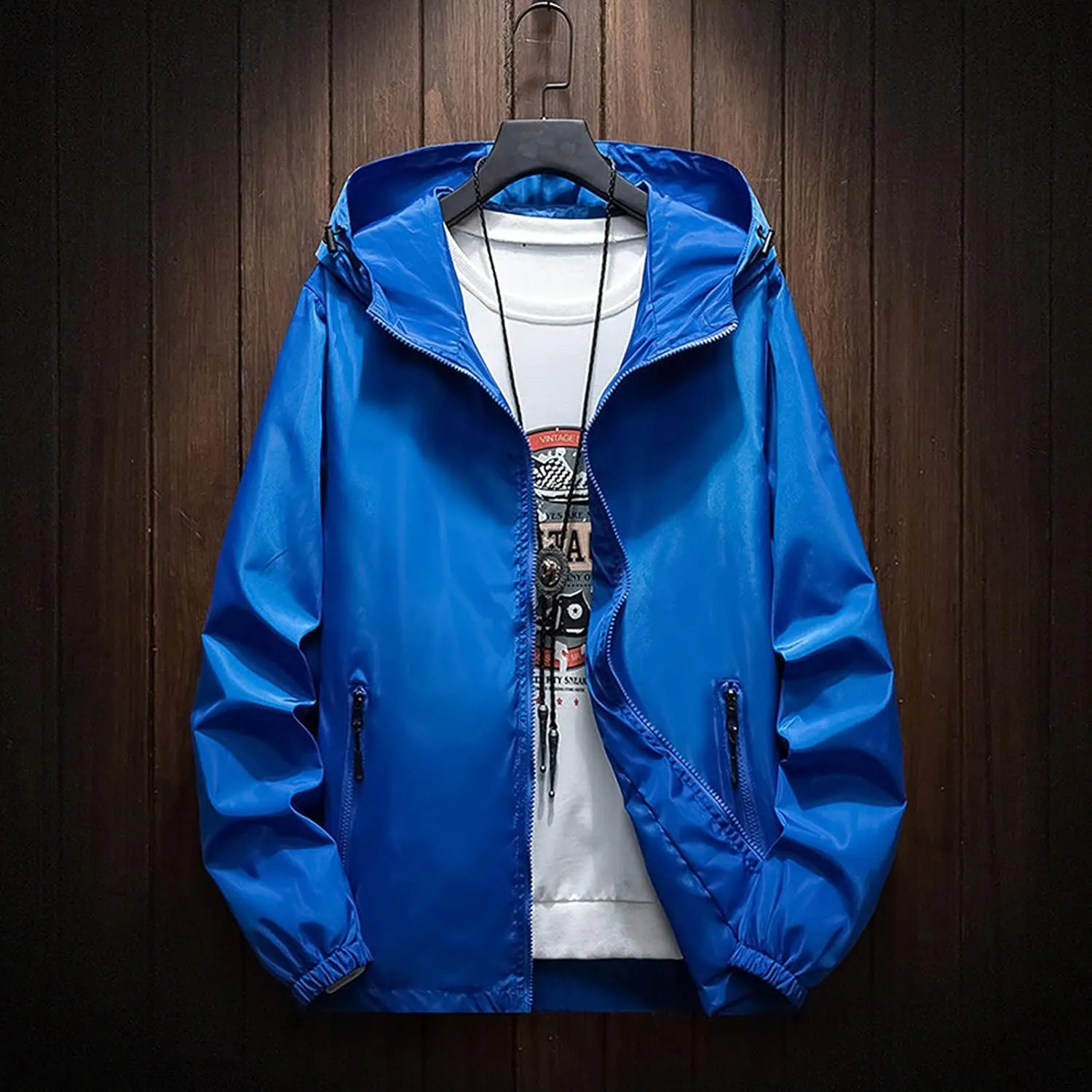 Ymosrh Men's Work Jackets Water Resistant Running Hiking Fishing Rain Coats Jacket Windbreaker Coats Outwear
