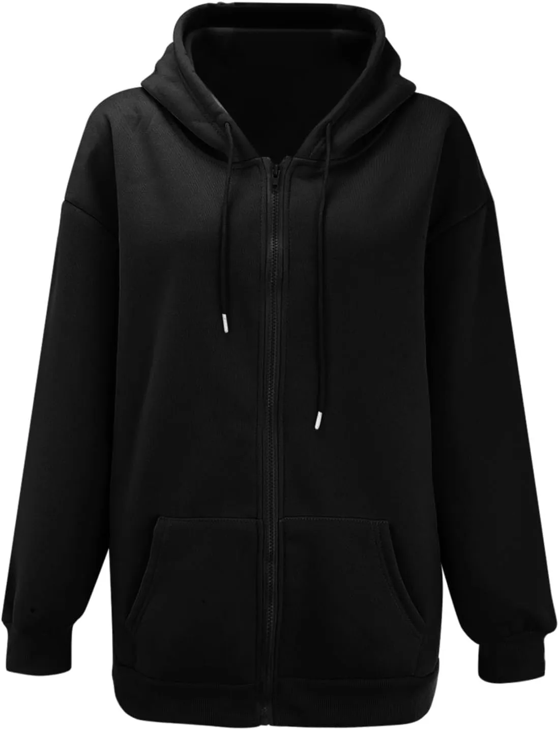 Zip Up Hoodie Women Y2K Long Sleeve Oversized Sweatshirts Lightweight Fleece Jacket Cute 2024 Fall Fashion Clothes