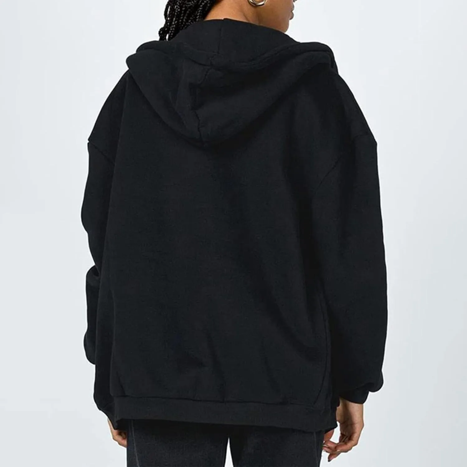 Zip Up Hoodie Women Y2K Long Sleeve Oversized Sweatshirts Lightweight Fleece Jacket Cute 2024 Fall Fashion Clothes