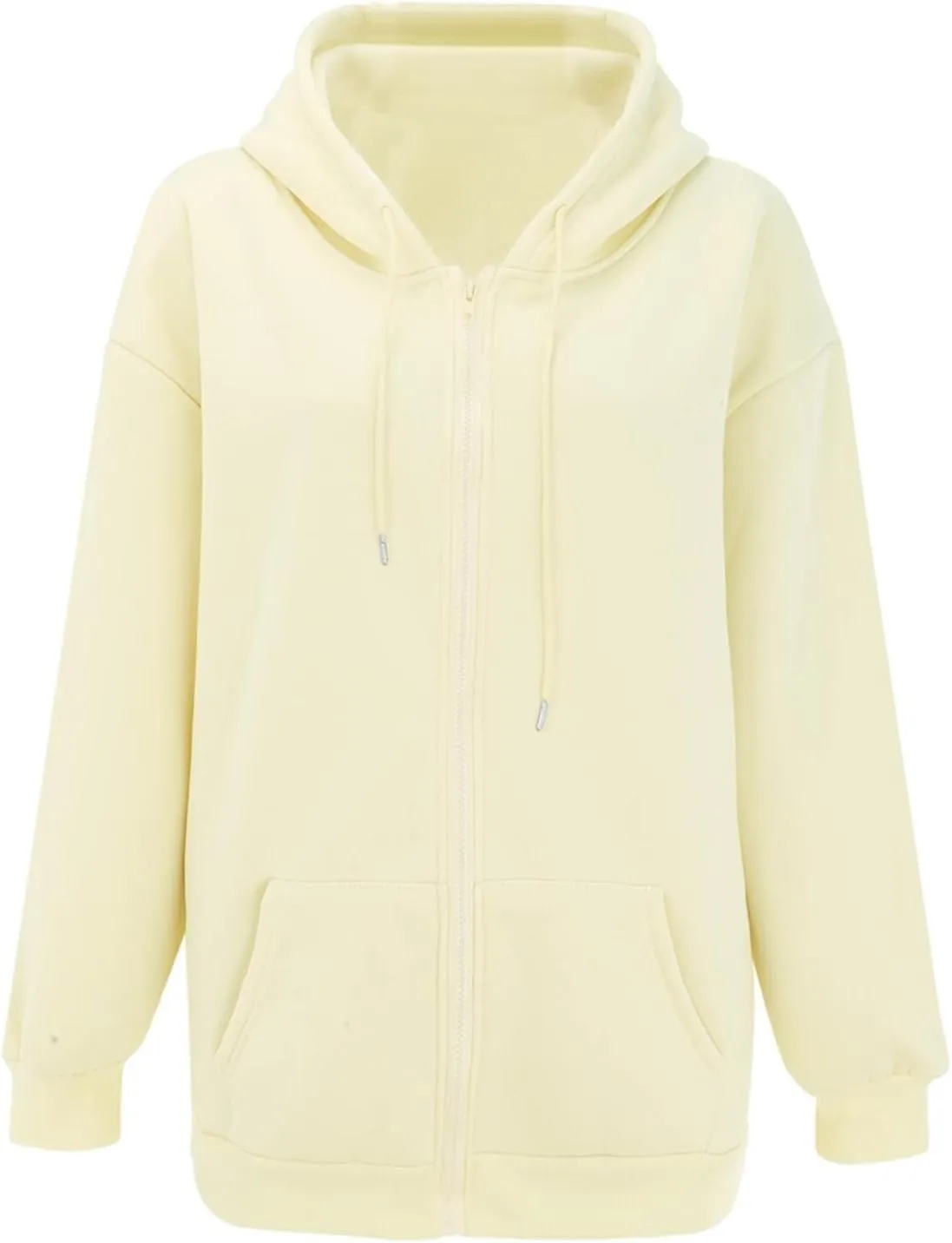 Zip Up Hoodie Women Y2K Long Sleeve Oversized Sweatshirts Lightweight Fleece Jacket Cute 2024 Fall Fashion Clothes