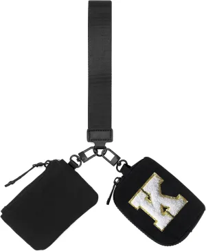 Zoppen Wristlet Wallets for Women Keychain Dual Pouch Purse Mini Small Zip Around Coin Bag Card Holder with Strap