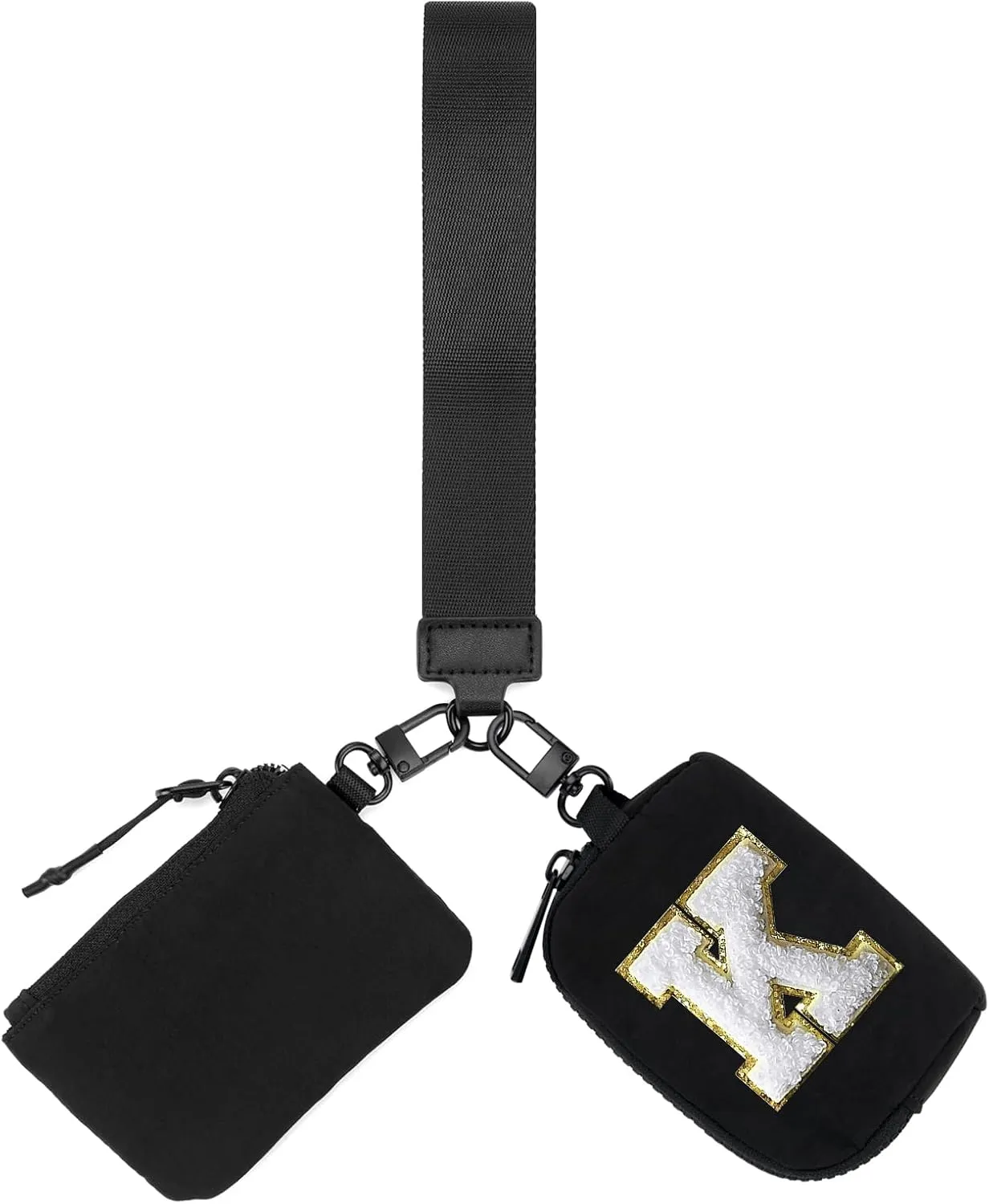 Zoppen Wristlet Wallets for Women Keychain Dual Pouch Purse Mini Small Zip Around Coin Bag Card Holder with Strap