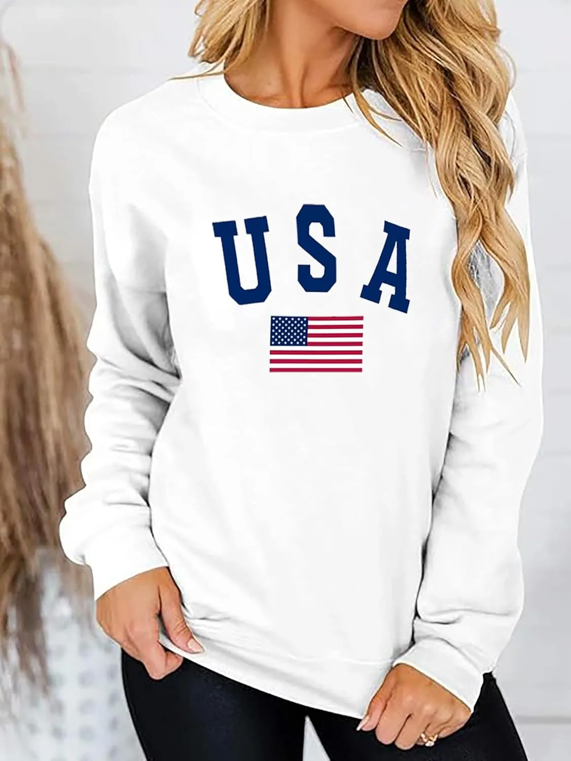 Zoyami Womens Crewneck Sweatshirt Graphic Long Sleeve Top Pullover Oversized Sweaters