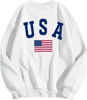 Zoyami Womens Crewneck Sweatshirt Graphic Long Sleeve Top Pullover Oversized Sweaters