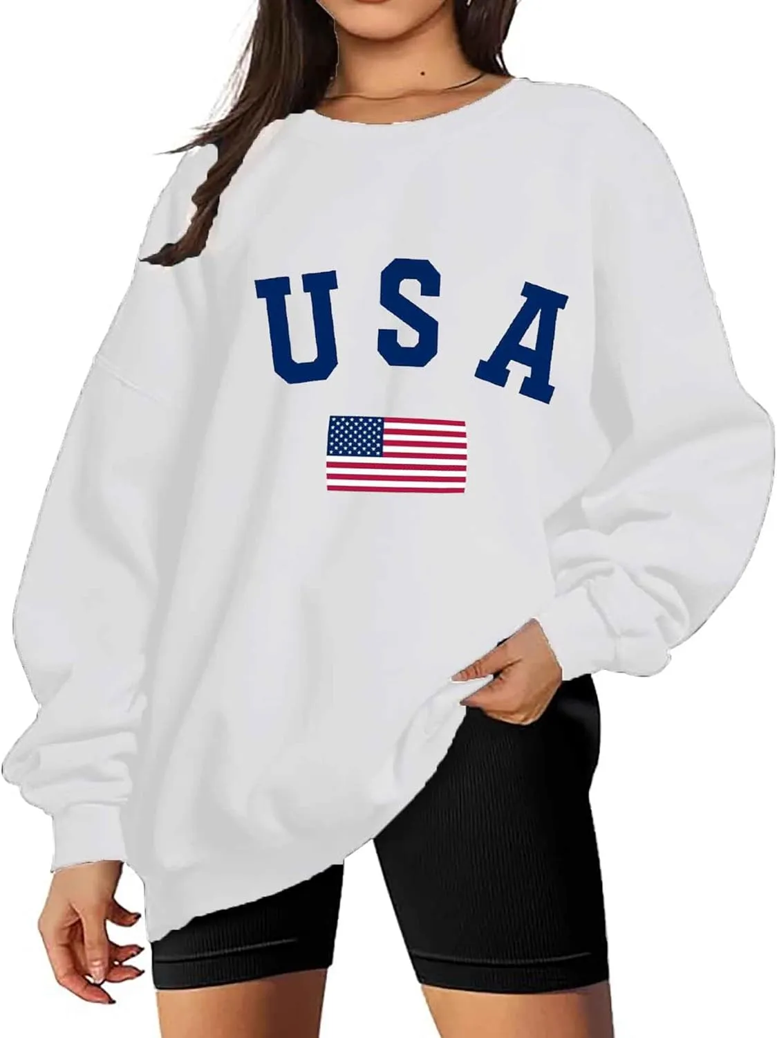Zoyami Womens Crewneck Sweatshirt Graphic Long Sleeve Top Pullover Oversized Sweaters