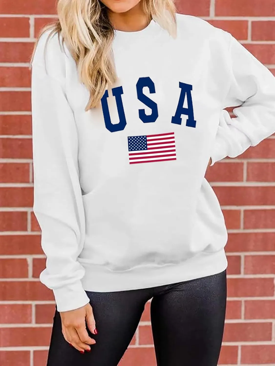 Zoyami Womens Crewneck Sweatshirt Graphic Long Sleeve Top Pullover Oversized Sweaters